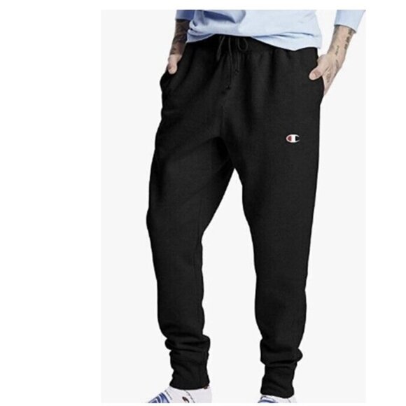 Champion Reverse Weave Black Jogger Sweatpants - Picture 1 of 9